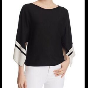 Eileen Fisher bateau neck stripe wing sweater, xxs